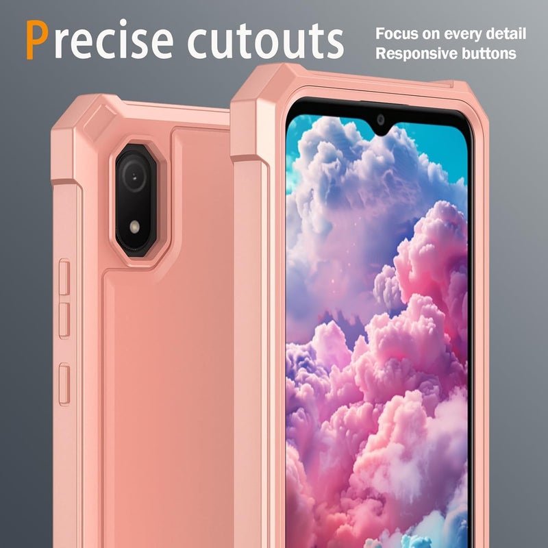 Mocotto for Cloud Mobile Stratus C8 Phone Case with Tempered Glass Screen Protector,Slim Soft Silicone Full-Body Protective Cover (Cloud Mobile Stratus C8,Rose Gold) - Image 5